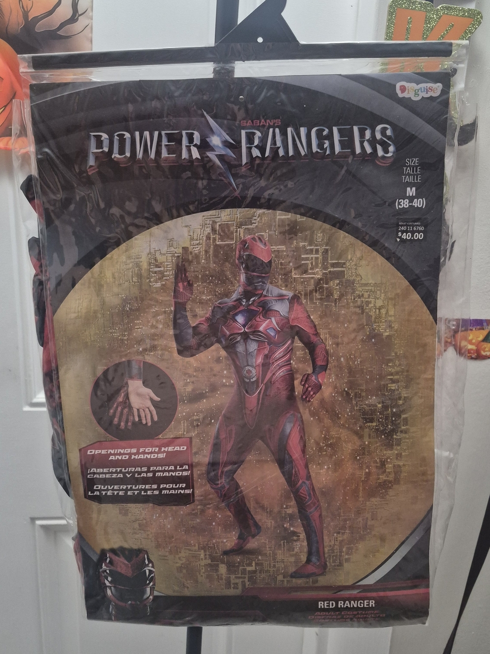 New Size Medium (38-40) Power Ranger Red Ranger Adult Costume